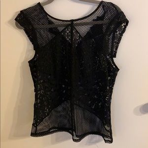 Mossino black lace top